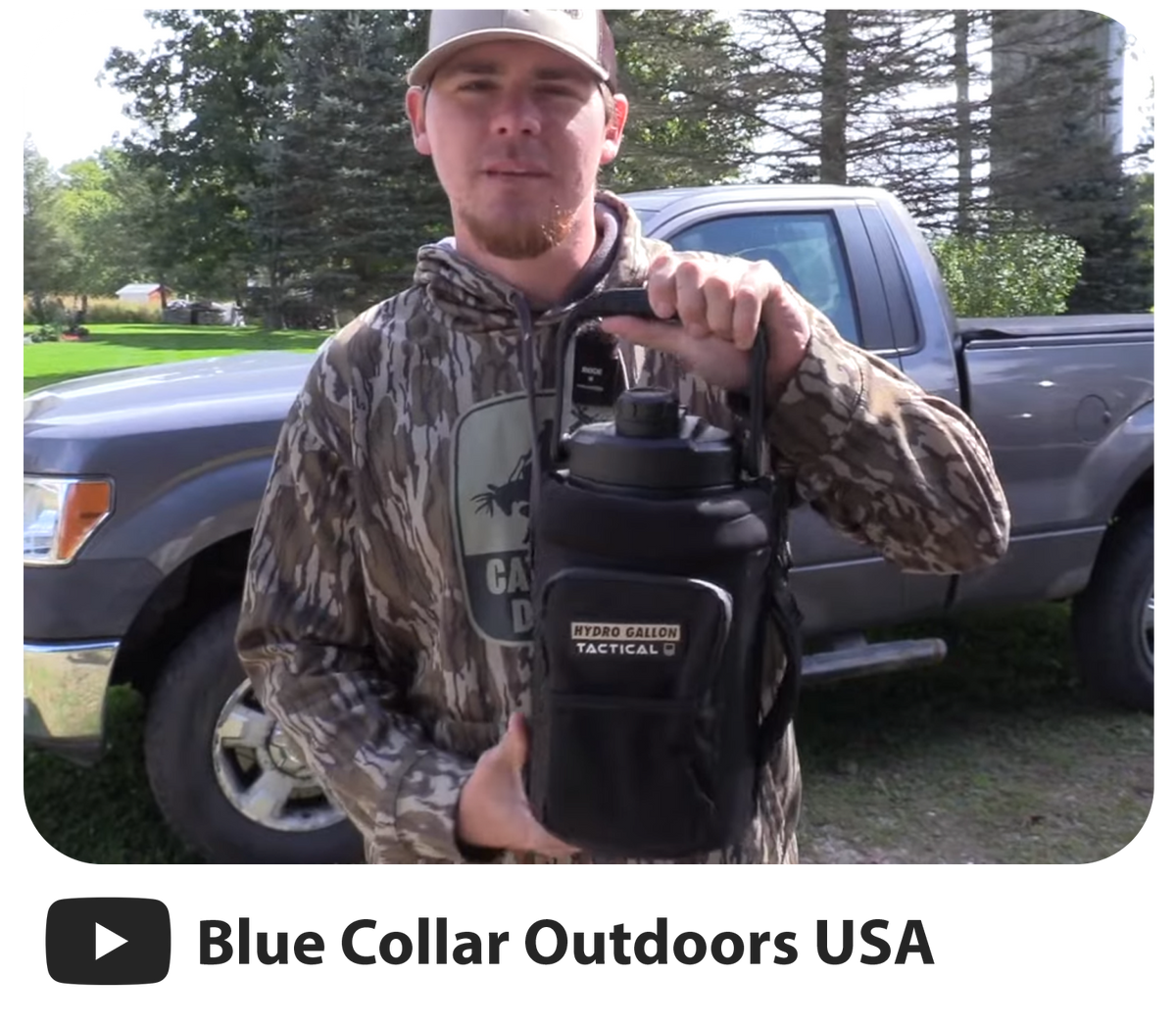 hydro gallon hydrogallon tactical youtube review rating showcase one 1 gallon water bottle jug stainless steel metal double wall vacuum insulated pockets shoulder strap crossbody heavy duty keeps ice