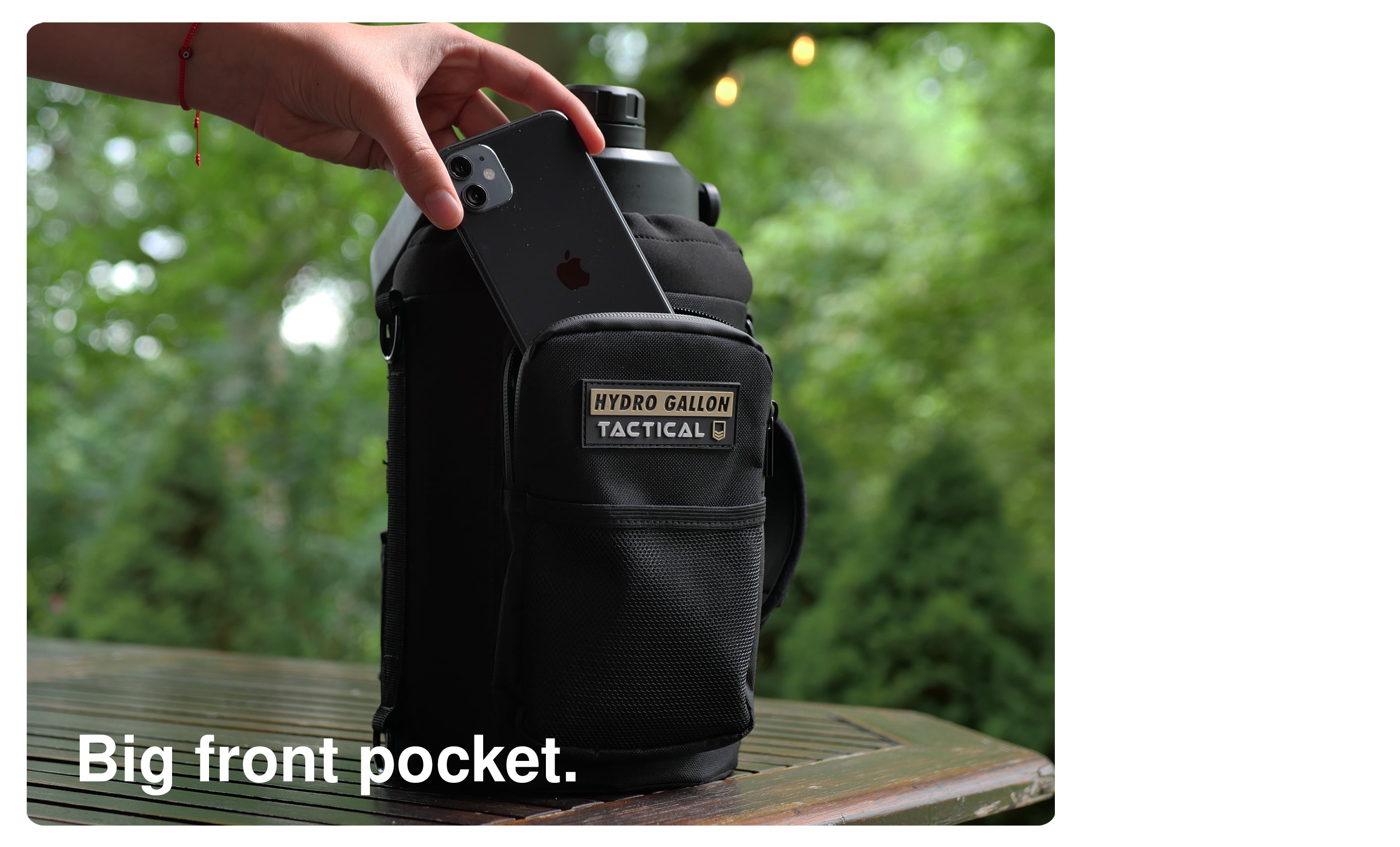 hydro gallon tactical 1 one gallon water bottle jug insulated double wall vacuum stainless steel metal growler shoulder carrying strap pocket molle sleeve military grade army wide mouth dishwasher safe side top handle rugged outdoors tough