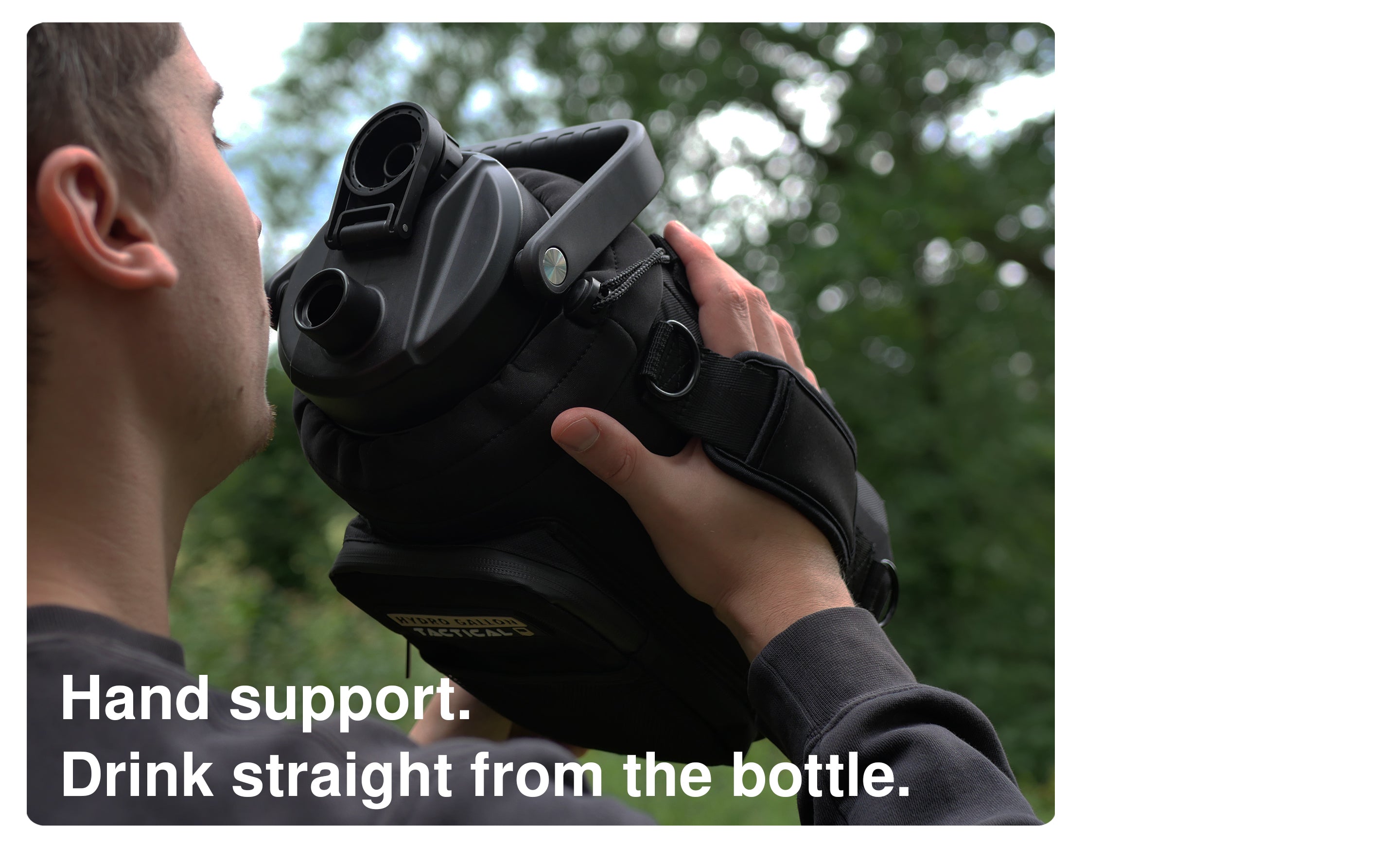 hydro gallon tactical 1 one gallon water bottle jug insulated double wall vacuum stainless steel metal growler shoulder carrying strap pocket molle sleeve military grade army wide mouth dishwasher safe side top handle rugged outdoors tough