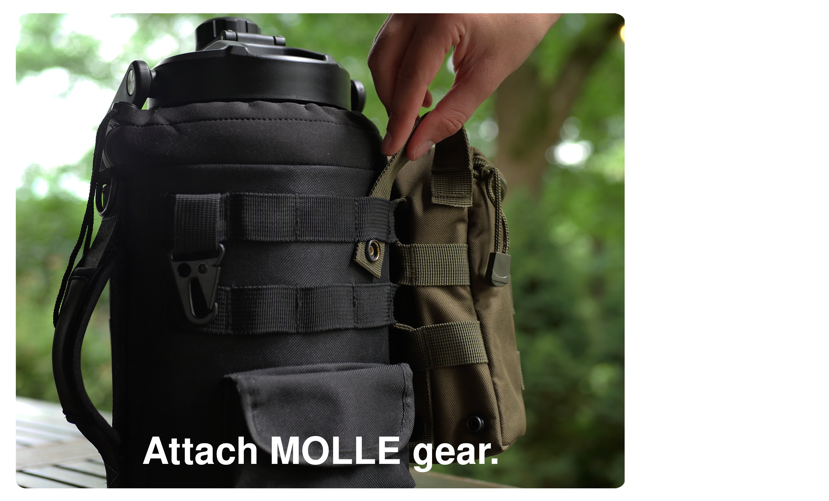 hydro gallon tactical 1 one gallon water bottle jug insulated double wall vacuum stainless steel metal growler shoulder carrying strap pocket molle sleeve military grade army wide mouth dishwasher safe side top handle rugged outdoors tough