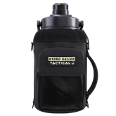 hydro gallon tactical 1 one gallon water bottle jug insulated double wall vacuum stainless steel metal growler shoulder carrying strap pocket molle sleeve military grade army wide mouth dishwasher safe side top handle rugged outdoors tough 24h cold